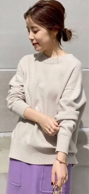 Spick & Span 울 캐시미어 크루 풀오버 니트