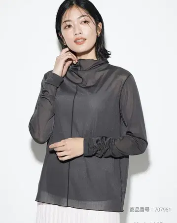 [ PLST 새상품 ] 셔링 슬리브 시어 풀오버