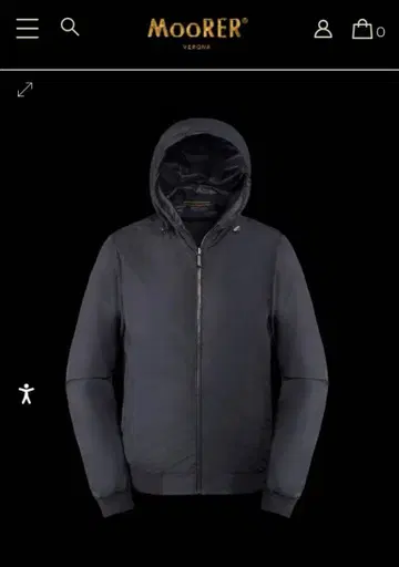 MOORER 네이비 후드 부착 마운틴 파카