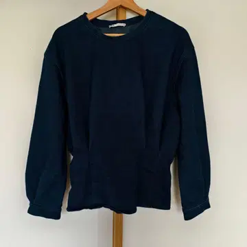 ZARA 다크 블루 데님 크루넥 트레이닝복 M