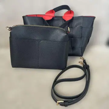 새상품급 ninon 메쉬 토트백 숄더백 블랙 x 레드