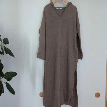 wa - lance 별주 후드 부착 니트 롱 원피스