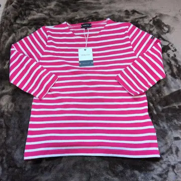 Armor lux 핑크와 화이트 스트라이프 긴팔 T셔츠