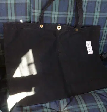 미사용 이치자와 캔버스 블랙 토트백