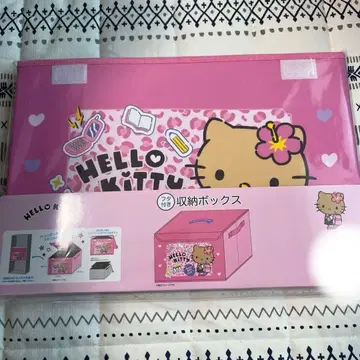 산리오 헬로키티 뚜껑형 수납 박스 일광화상 키티 레오파드 무늬 시마무라