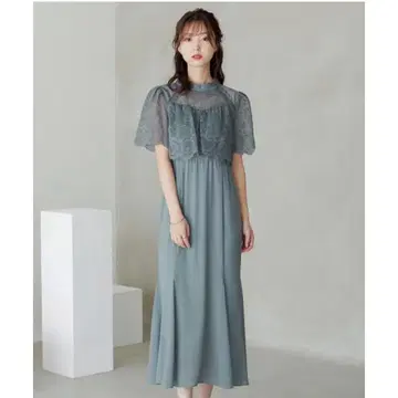 niana 포멀 드레스 플레어 레이스 슬리브 머메이드 파티 드레스 M