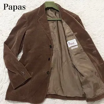 새상품급 파파스 테일러드 자켓 코듀로이 브라운 48
