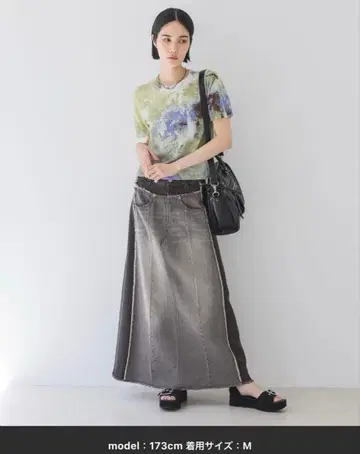 새상품급! 지나시스 리메이크 데님 롱 스커트 S 사이즈