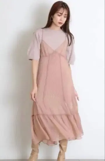 SNIDEL 핑크 롱 원피스