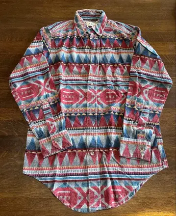 L.L.Bean 기하학 패턴 플란넬 셔츠 USA S 사이즈