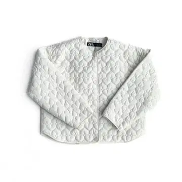 ZARA 화이트 퀼팅 자켓 M 화이트