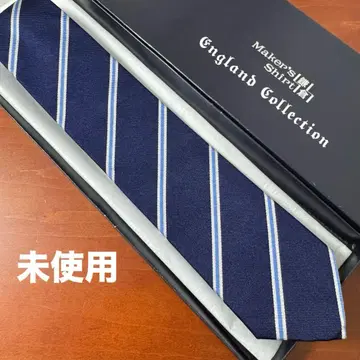 미사용 가마쿠라 셔츠 x 영국 노포 팩토리 x 고밀도 트윌 넥타이 네이비