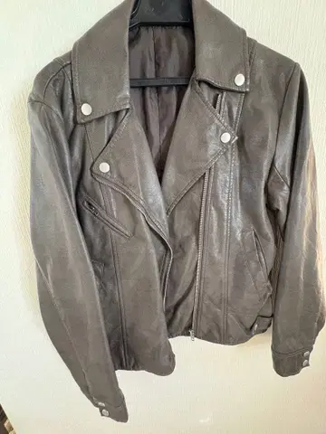 그레이 더블 라이더 자켓 가죽