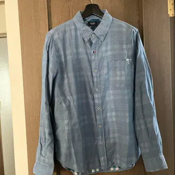 BEAMS 긴팔 셔츠 L 사이즈 라이트 블루