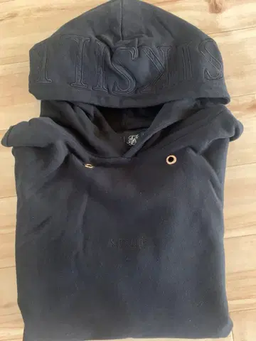 블랙 후드 부착 후드 맨투맨