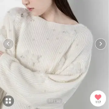 RANDA 3D 플라워 비쥬 미니 니트 원피스