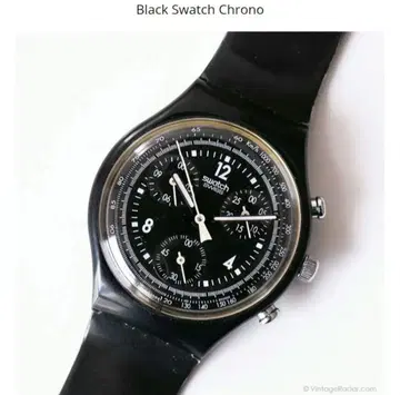 [레어] 스와치 크로노그래프 블랙 작동품 배터리 새상품