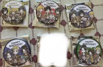 진격의 거인 생일 벌스데이 그래프 아트 디자인 캔뱃지 5종 세트