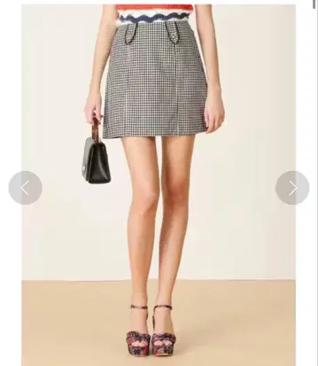 릴리 브라운 A라인 깅엄 체크 미니 스커트