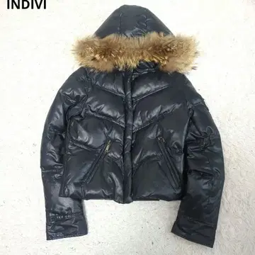 인디비 INDIVI 퍼 달린 숏 기장 다운 자켓 y2k