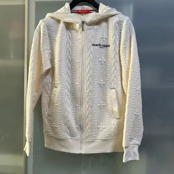 marie claire 케이블 짜임 자켓 화이트