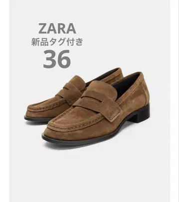 완판템 ZARA 스플릿 스웨이드 페니 스트랩 로퍼 36