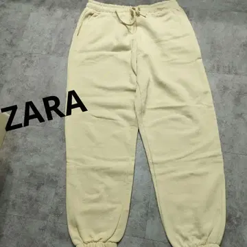 [ 새상품급 ] ZARA 베이직 조거 팬츠 크림색 L 사이즈 속기모