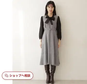 질 바이 질 스튜어트 도킹 원피스 보타이 리본