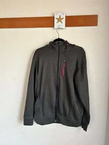 워크맨 다크 카키 후드 부착 남성용 후드티 LL