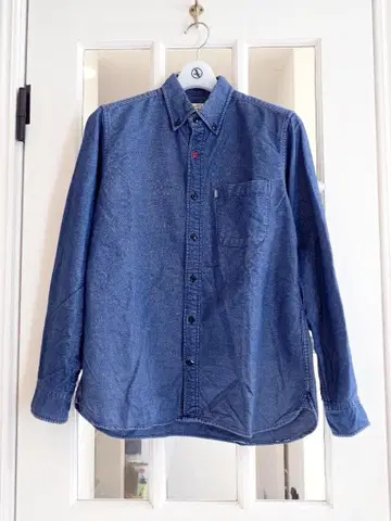 AIGLE 에이글 데님 블루 버튼 다운 긴팔 셔츠 S