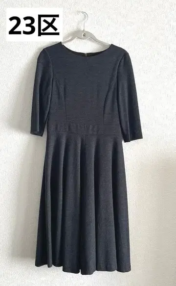 [ 새상품급 ] 23구 온워드 울 플레어 원피스 다크 그레이 38