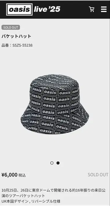 OASIS LIVE'25 버킷 햇