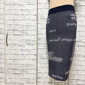 adidas 아디다스 니트 스커트 타이트 스커트 로고 네이비 L