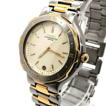 작동 SEIKO 남성용 손목시계 데이트 콤비 자동 와인딩 뒷면 투명