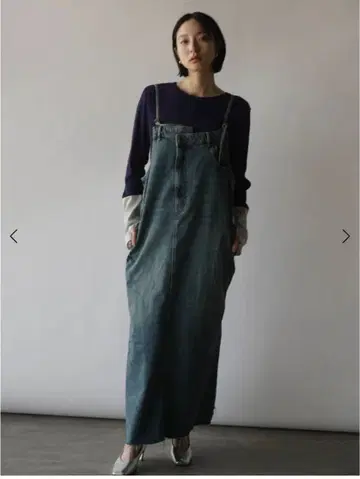 야마다야 아지메 데님 오버롤 스커트