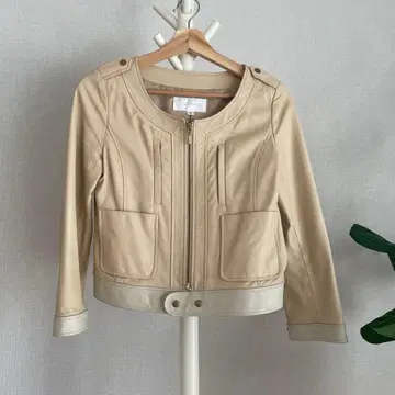 JILL STUART 베이지 가죽 자켓 S