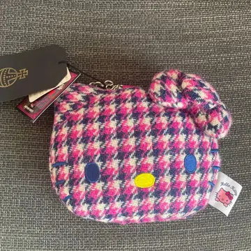 미사용 새상품 헬로키티 해리스 트위드 페이스 카드 케이스 봉제 인형