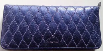 보라색 장지갑 소가죽 미사용