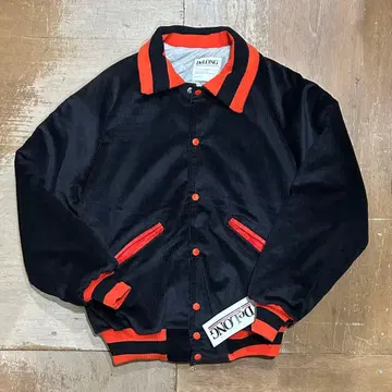 택 포함 새상품 US DeLong 코듀로이 바시티 자켓 블랙 오렌지 M