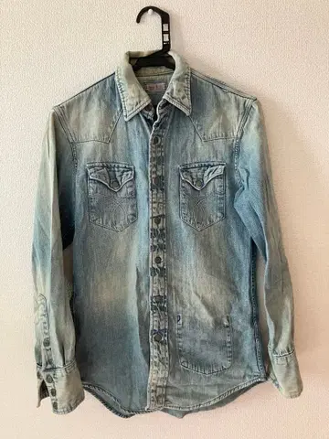 BLUE BLUE USED 가공 데님 웨스턴 셔츠 0