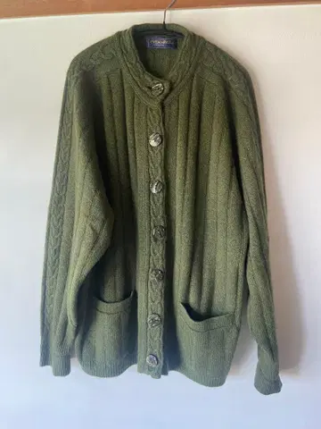 [ EVEMARVEL 캐시미어 100% ] 가디건 올리브 그린