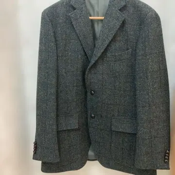Harris Tweed 테일러드 자켓 모스그린 체크 50L