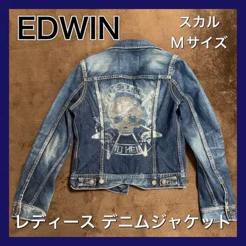EDWIN 데님 자켓 스컬 디자인 여성용 M 사이즈