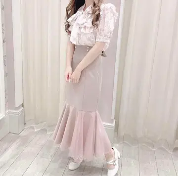 evelyn 펄 리본 머메이드 스커트