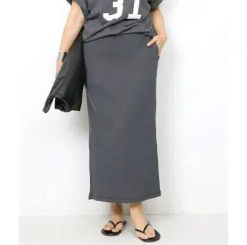 새상품급 AMERICANA 와플 헨리 스커트