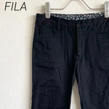 FILA 테이퍼드 팬츠 앵클 기장 로고 자수 포켓 부착 골프 팬츠