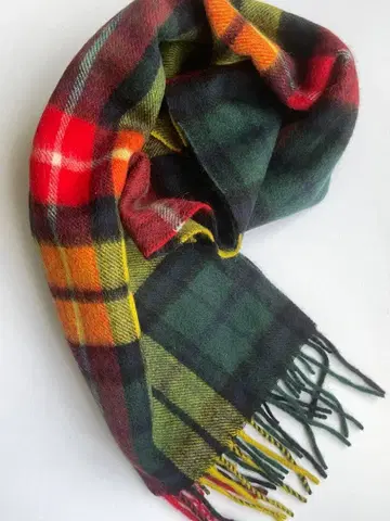 램스울 100% 체크 머플러 스코틀랜드제 새상품