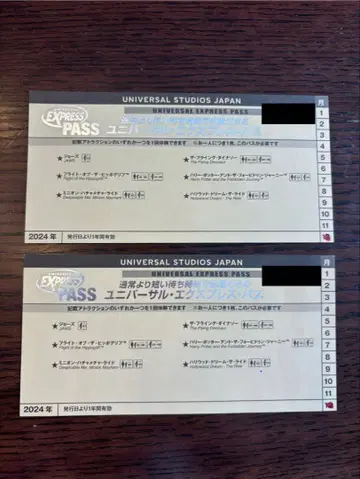 USJ 유니버셜 익스프레스 패스 2매 세트