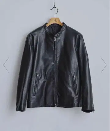 블랙 가죽 싱글 라이더 자켓