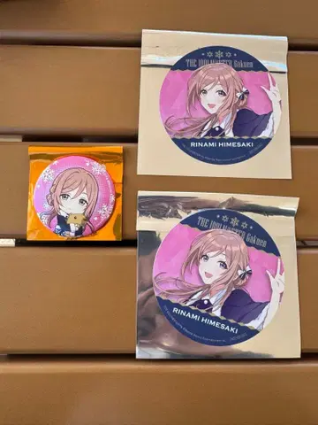 히메사키 리나 학원 아이돌 마스터 학마스 핫케이마 캔뱃지+코스터 2장